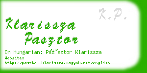 klarissza pasztor business card
